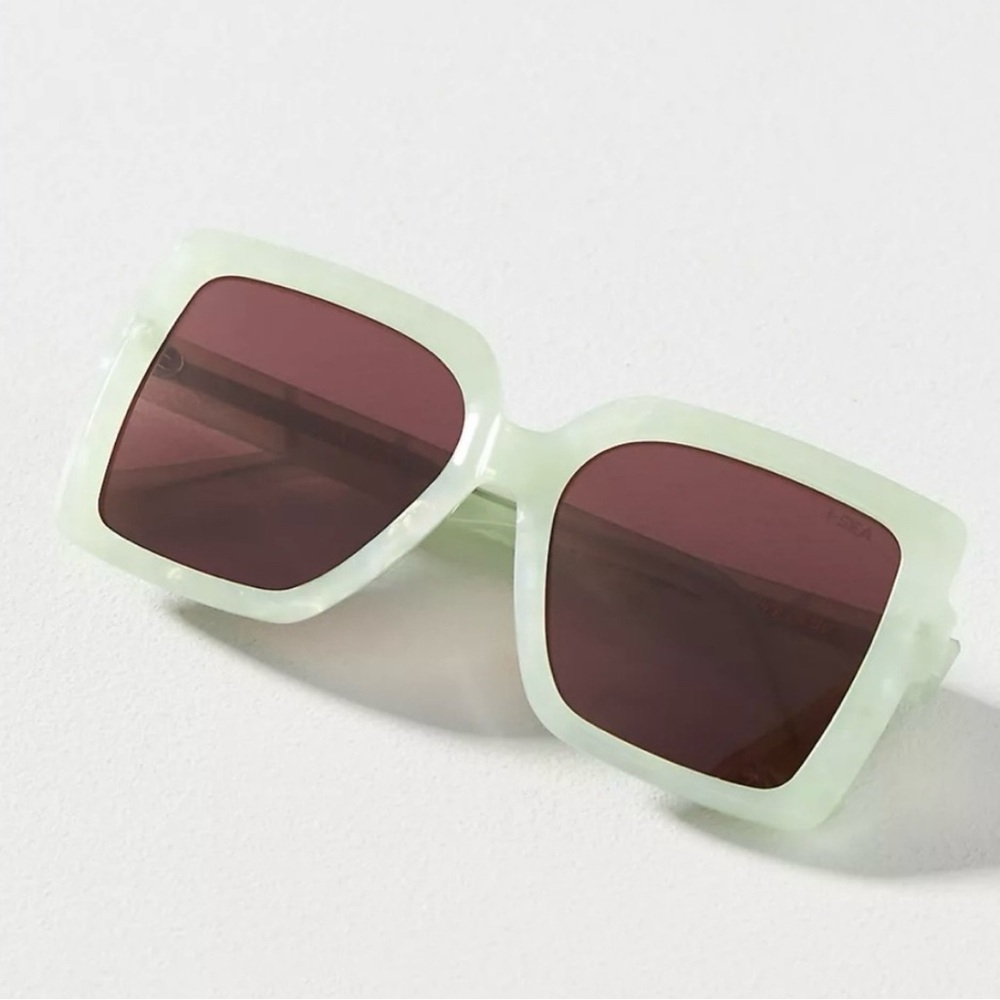 ISea x Anthropologie Mint Green Square Sunglasses